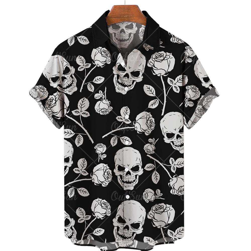Fashion Men s Short Sleeve 3d Rose Skull Print Hawaiian Shirts Summer Casual Tops Beach Shirts Outdoor Men s and Women s Shirt S
Fashion Men s Short Sleeve 3d Rose Skull Print Hawaiian Shirts Summer Casual Tops Beach Shirts Outdoor Men s and Women s Shirt S