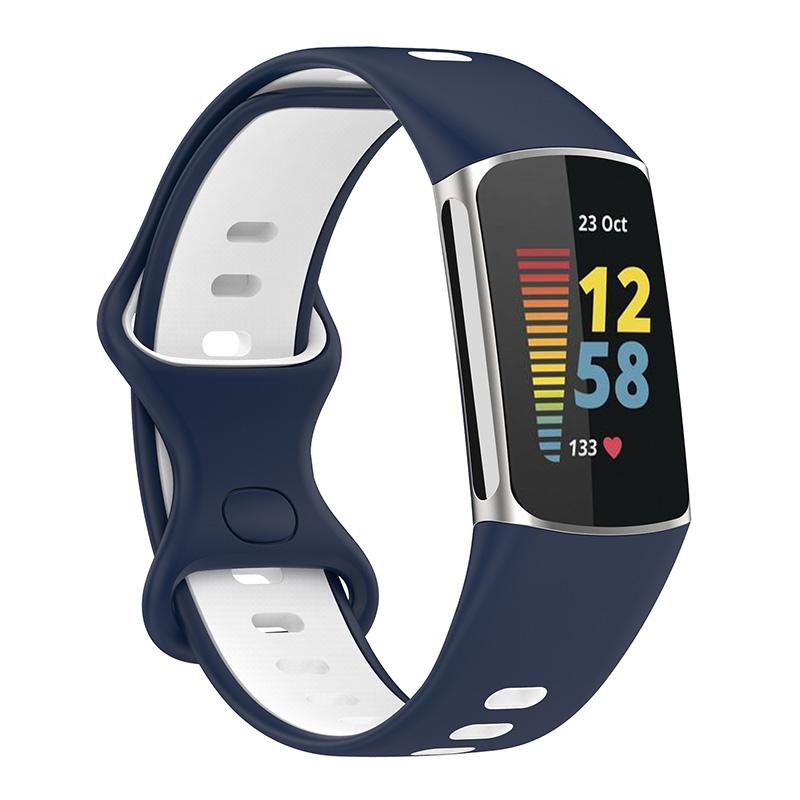 Dual Color Watch Bands Adjustable Silicone Sport Watch Straps Replacement for Fitbit Charge 6/5 Midnight Blue/White
Dual Color Watch Bands Adjustable Silicone Sport Watch Straps Replacement for Fitbit Charge 6/5 Midnight Blue/White
