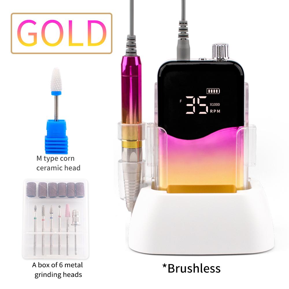 BEPAN Brushless Desktop 35000RPM Gradient Color Handle Rechargeable Nail Drill Portable Cordless Wave Nail Drill Machine Set US золотий
BEPAN Brushless Desktop 35000RPM Gradient Color Handle Rechargeable Nail Drill Portable Cordless Wave Nail Drill Machine Set US золотий