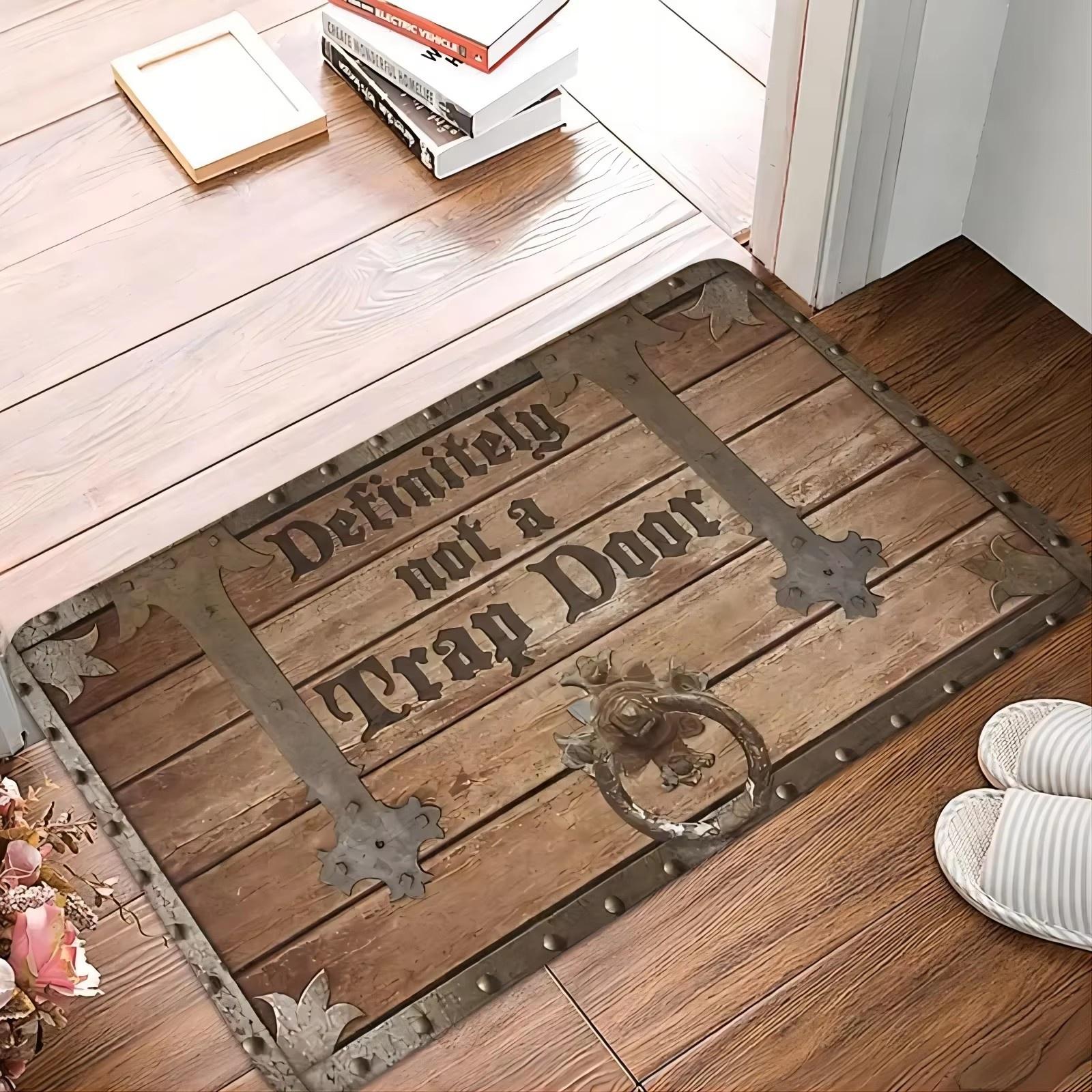 Letter Printed Floor Mat Definitely Not A Trap Door Entrance Doormat Home Room Decor Non Slip Washable Carpets Bath Kitchen Rugs 40x60cm
Letter Printed Floor Mat Definitely Not A Trap Door Entrance Doormat Home Room Decor Non Slip Washable Carpets Bath Kitchen Rugs 40x60cm