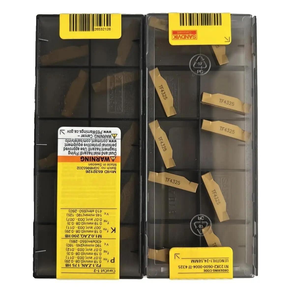 Original Sandvik / N123K2-0600-0004-TF 4325 / CNC lathe carbide blade 10 PCS
Original Sandvik / N123K2-0600-0004-TF 4325 / CNC lathe carbide blade 10 PCS