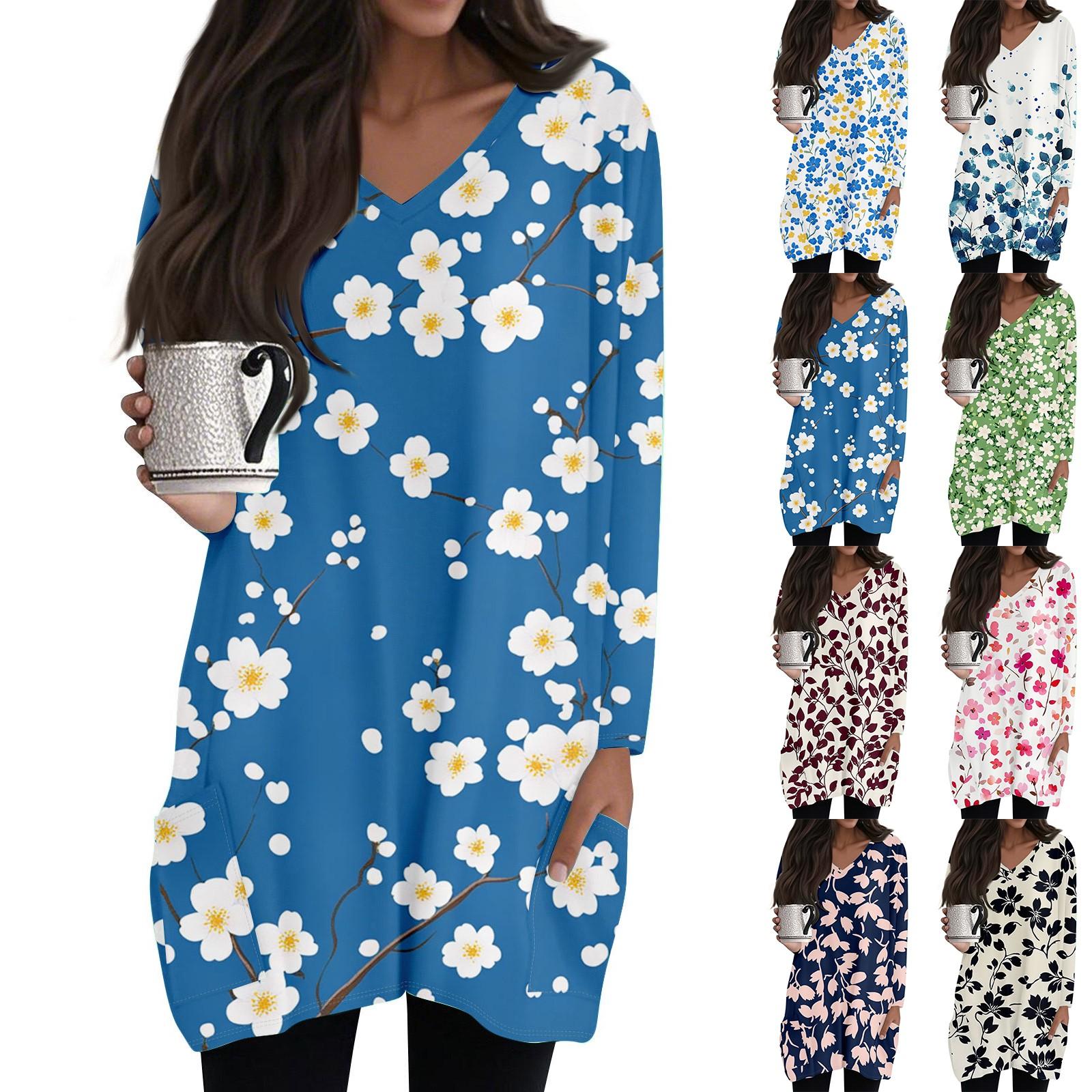 Ladies Casual And Fashionable V-neck Floral Print Mid Length Pocket Long Sleeved Top XL
Ladies Casual And Fashionable V-neck Floral Print Mid Length Pocket Long Sleeved Top XL