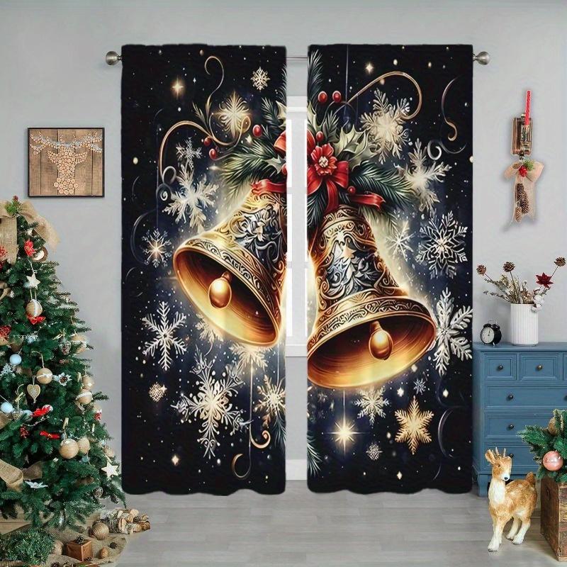2-Pack Christmas Window Curtains Polyester Rod Pocket Design Digital Print Festive Bells for Living Room Kitchen Bedroom Windows (W50cmxH130cm)x2&Grommet Top
2-Pack Christmas Window Curtains Polyester Rod Pocket Design Digital Print Festive Bells for Living Room Kitchen Bedroom Windows (W50cmxH130cm)x2&Grommet Top