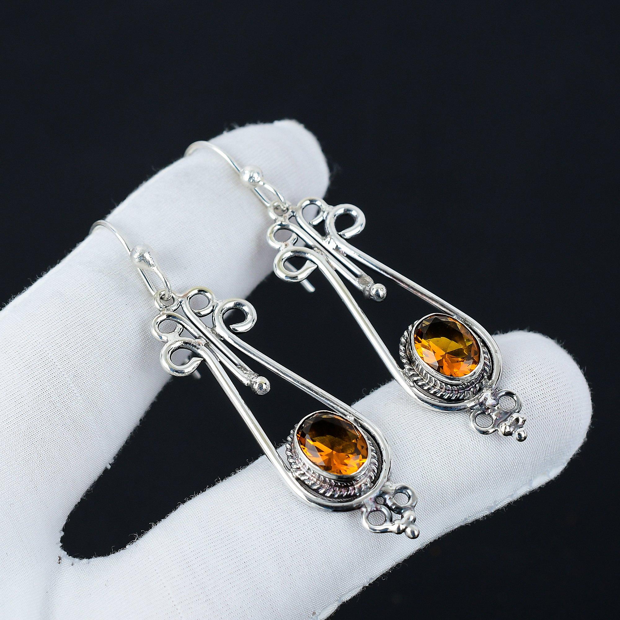 Natural Honey Topaz Gemstone Earrings, 925 Sterling Silver Earring, Handmade Boho Silver Jewelry Dangle Earrings, Wadding Gifts 2.55 жовтий
Natural Honey Topaz Gemstone Earrings, 925 Sterling Silver Earring, Handmade Boho Silver Jewelry Dangle Earrings, Wadding Gifts 2.55 жовтий