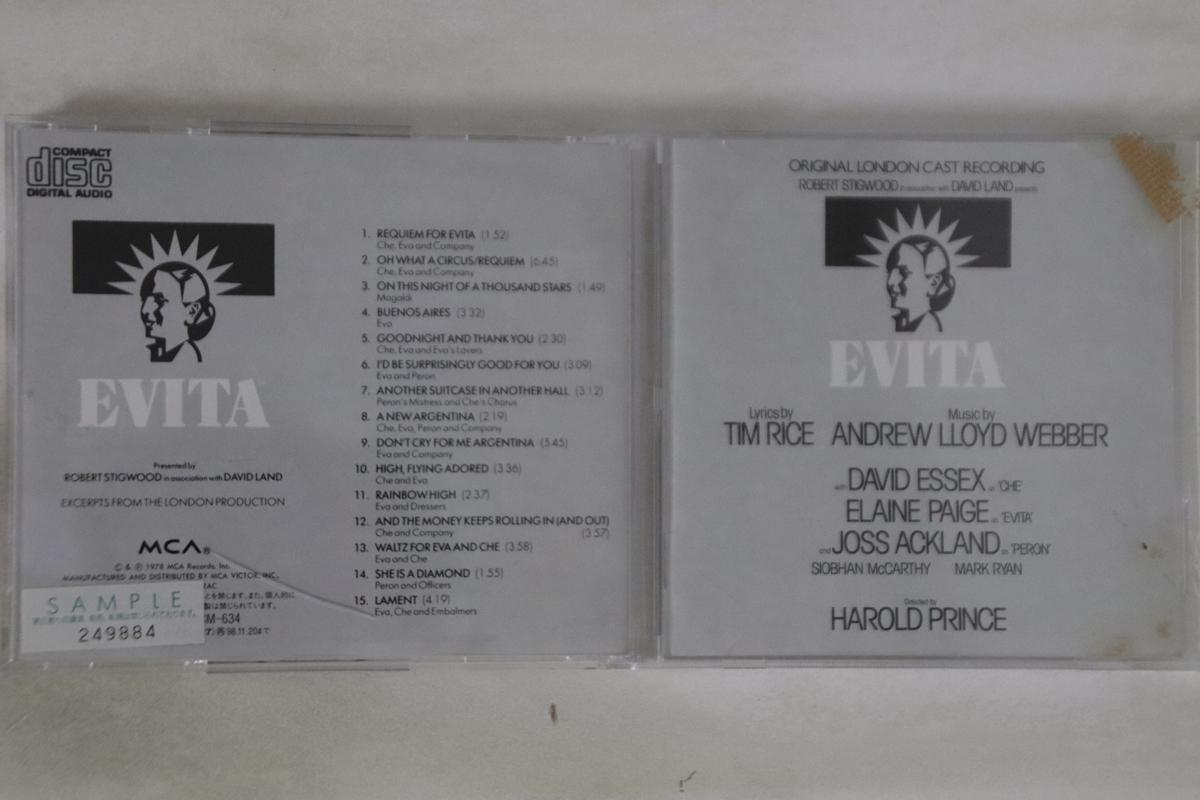 CD EVITA - Original London Cast Recording MVCM634PROMO MCA Japan Soundtracks & Musicals Used
CD EVITA - Original London Cast Recording MVCM634PROMO MCA Japan Soundtracks & Musicals Used