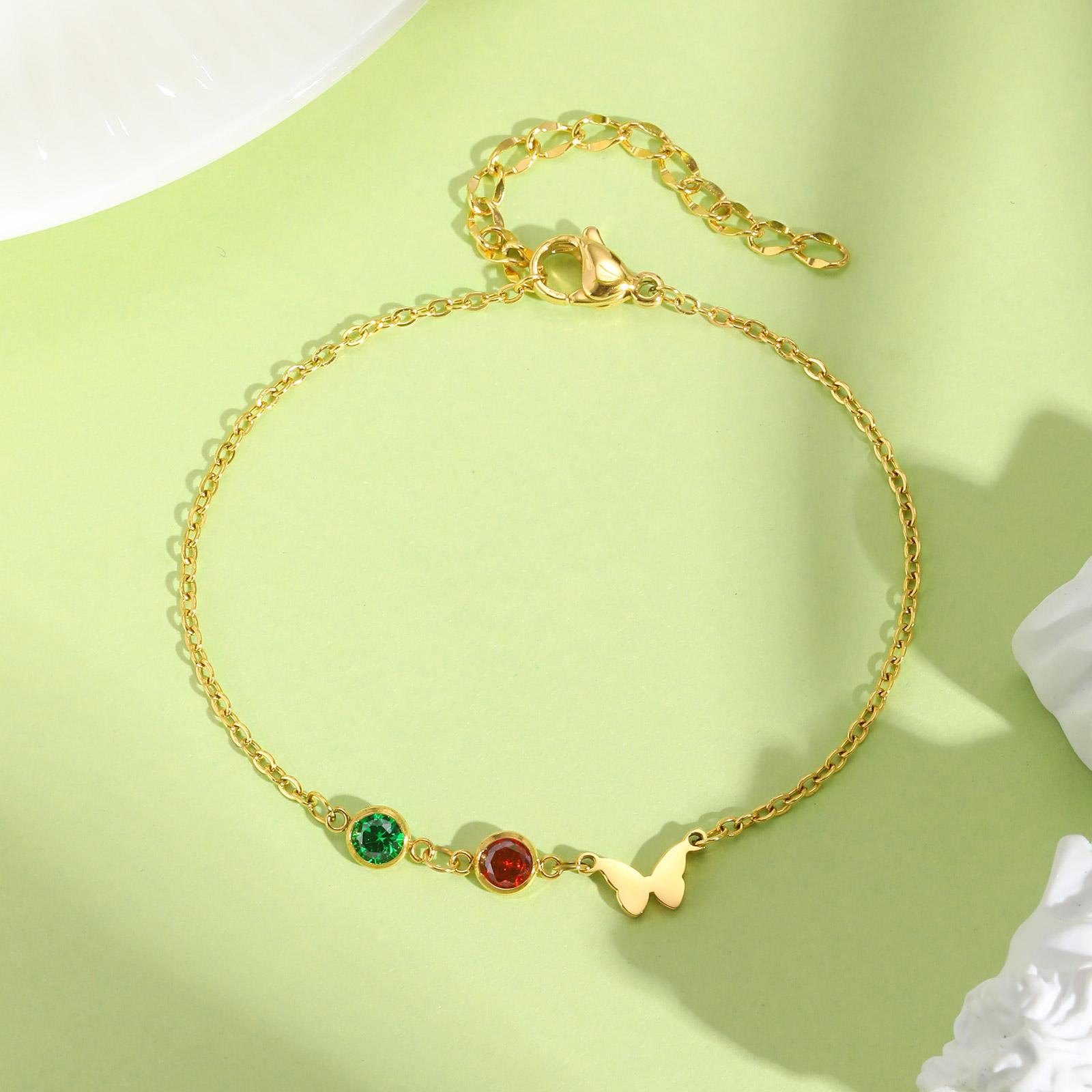 Beautiful Red&Green Zircon Butterfly Bracelet for Women,Flat Rolo Chain Stainless Steel Bracelets,Fashion Jewelry Gift
Beautiful Red&Green Zircon Butterfly Bracelet for Women,Flat Rolo Chain Stainless Steel Bracelets,Fashion Jewelry Gift