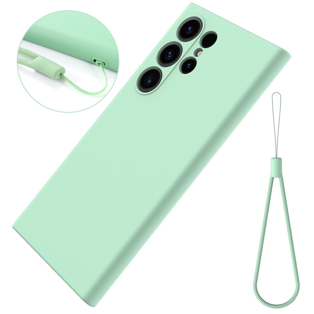 For Samsung Galaxy S24 Ultra Case Shockproof Liquid Silicone Smartphone Cover with Strap Green
For Samsung Galaxy S24 Ultra Case Shockproof Liquid Silicone Smartphone Cover with Strap Green