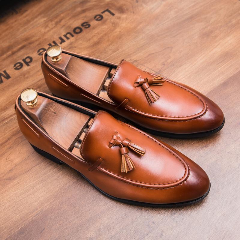Foreign trade tide shoes men s British pointed trend leather shoes men s foot cover tassel versatile Korean version of new leather shoes 44 коричневий
Foreign trade tide shoes men s British pointed trend leather shoes men s foot cover tassel versatile Korean version of new leather shoes 44 коричневий