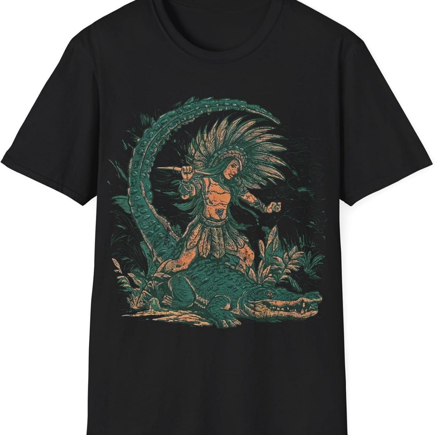 Alligator Fight T Shirt - Bravery and Resilience Vintage-Style Distressed Graphic, Native American Warrior Tee XXXXXL
Alligator Fight T Shirt - Bravery and Resilience Vintage-Style Distressed Graphic, Native American Warrior Tee XXXXXL