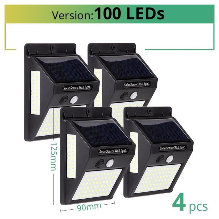 Lampadaire extérieur,Lampe solaire à 30 LED avec détecteur de mouvement PIR, imperméable, éclairage d extérieur - 4 Pieces 100 LEDs
Lampadaire extérieur,Lampe solaire à 30 LED avec détecteur de mouvement PIR, imperméable, éclairage d extérieur - 4 Pieces 100 LEDs