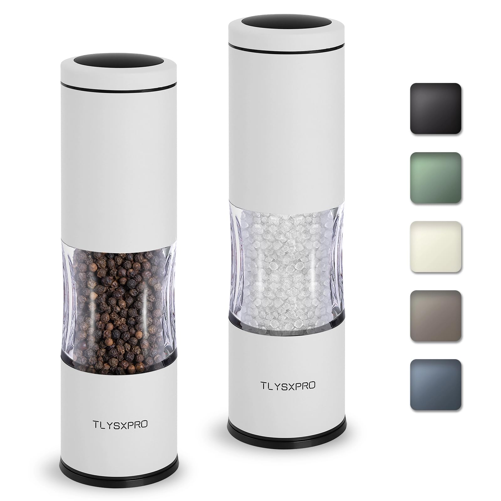 Salt and Pepper Mill Set Manual Pepper Mill with Adjustable Coarseness Refillable Design Ceramic Core Kitchen Essentials of (Set 2, White) білий
Salt and Pepper Mill Set Manual Pepper Mill with Adjustable Coarseness Refillable Design Ceramic Core Kitchen Essentials of (Set 2, White) білий