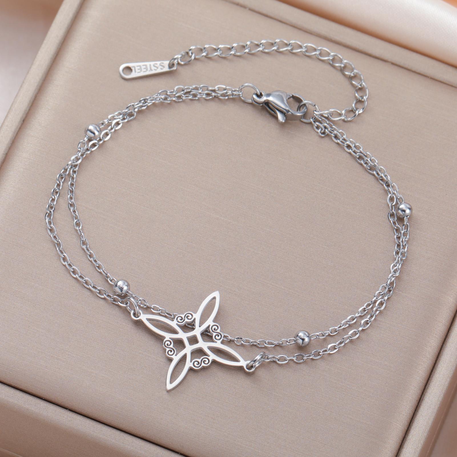 LIKGREAT Witch Knot Bracelet for Women Double Layer Chain Celtics Knot Protection Amulet Stainless Steel Jewelry Gift
LIKGREAT Witch Knot Bracelet for Women Double Layer Chain Celtics Knot Protection Amulet Stainless Steel Jewelry Gift