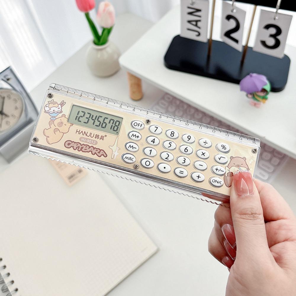 8-digit Capybara Ruler Calculator with Silicone Button Straightedge Measuring Ruler Drawing Tool
8-digit Capybara Ruler Calculator with Silicone Button Straightedge Measuring Ruler Drawing Tool