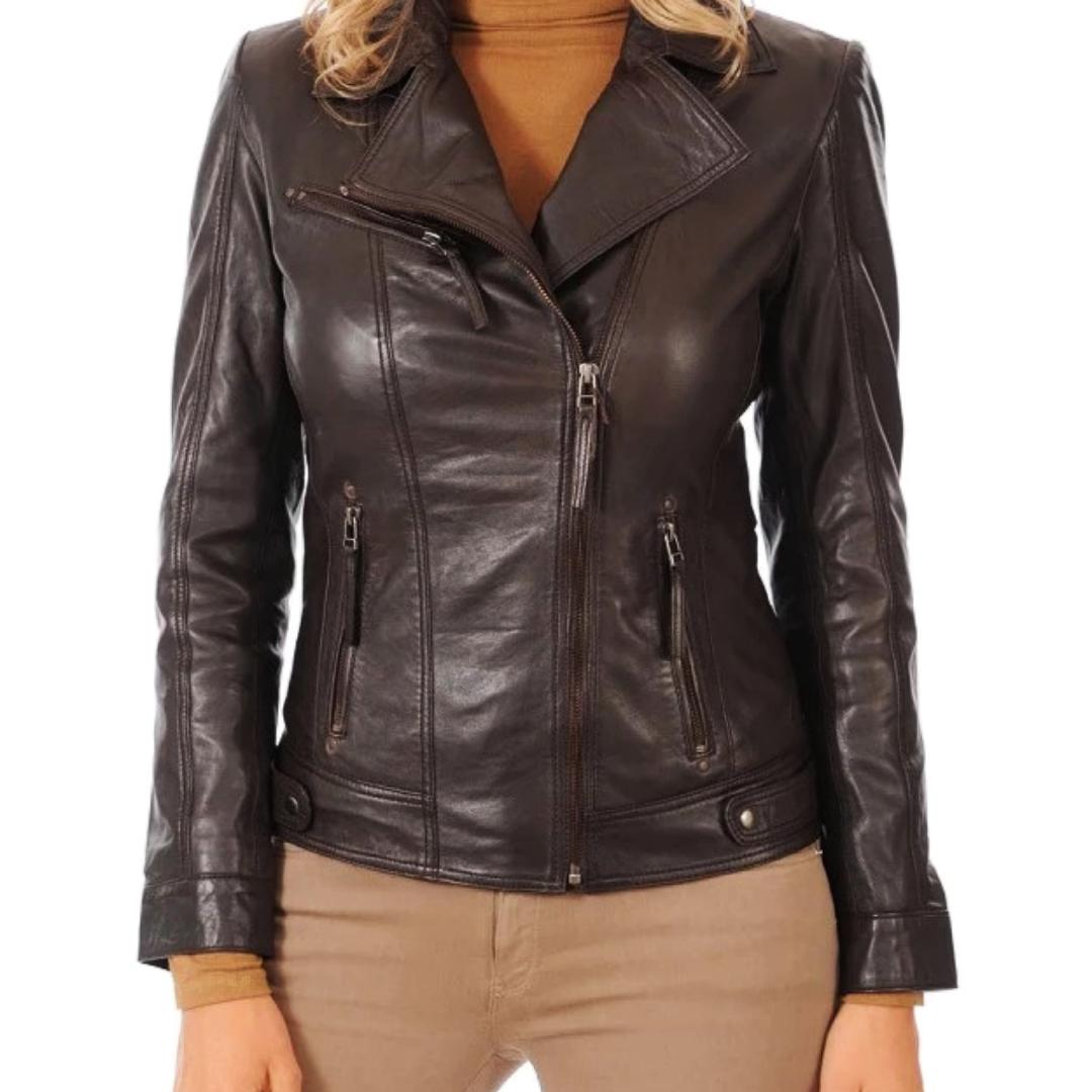 Noora Womens Lambskin drak Коричневая кожаная куртка | мотоциклетная куртка с молнией и карманом | подарок для нее | XS
Noora Womens Lambskin drak Коричневая кожаная куртка | мотоциклетная куртка с молнией и карманом | подарок для нее | XS