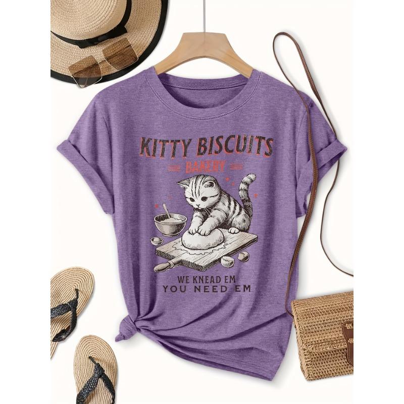 Women s Elegant Short Sleeve Cat Baking Theme Printed Round Neck Women s T-Shirt 8XL
Women s Elegant Short Sleeve Cat Baking Theme Printed Round Neck Women s T-Shirt 8XL