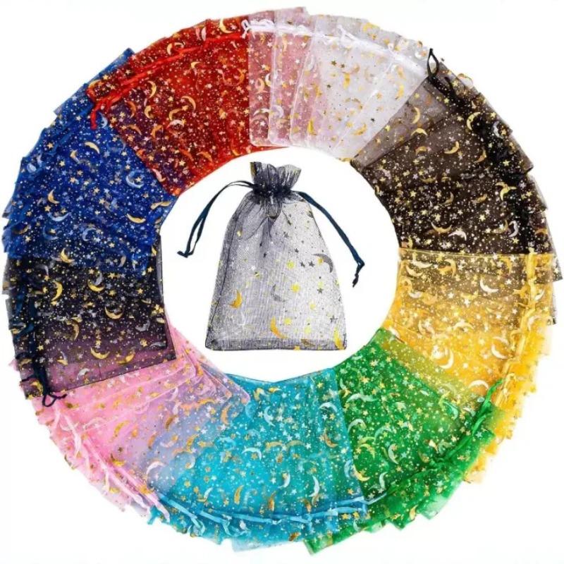 Moon Stars Drawstring Organza Bags Jewelry Gift Bags Pouches Gold Star Organza Favor Pouches for Christmas Wedding 50pcs&7x9cm
Moon Stars Drawstring Organza Bags Jewelry Gift Bags Pouches Gold Star Organza Favor Pouches for Christmas Wedding 50pcs&7x9cm