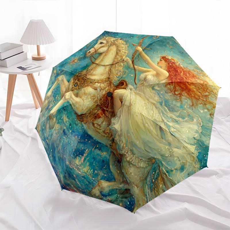 Beauty and Unicorn pattern, automatic folding umbrella, portable and foldable design, 8 ribs, a Christmas or birthday gift.
Beauty and Unicorn pattern, automatic folding umbrella, portable and foldable design, 8 ribs, a Christmas or birthday gift.