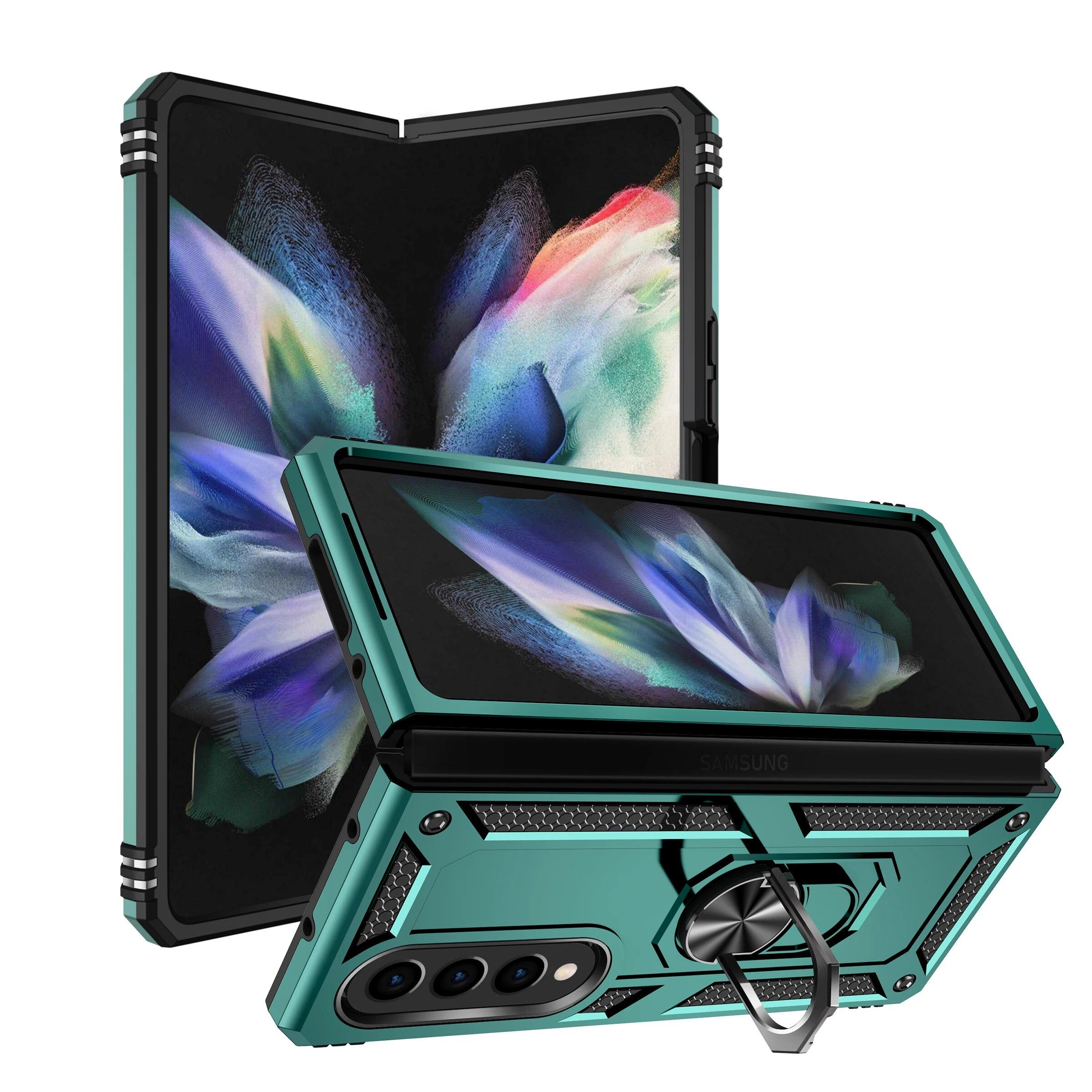 Складной чехол-сумка для телефона с металлическим кольцом для Samsung Galaxy Z Fold 4 5G Fold3 Fold4 Fold 3, противоударные защитные чехлы с подставкой
Складной чехол-сумка для телефона с металлическим кольцом для Samsung Galaxy Z Fold 4 5G Fold3 Fold4 Fold 3, противоударные защитные чехлы с подставкой