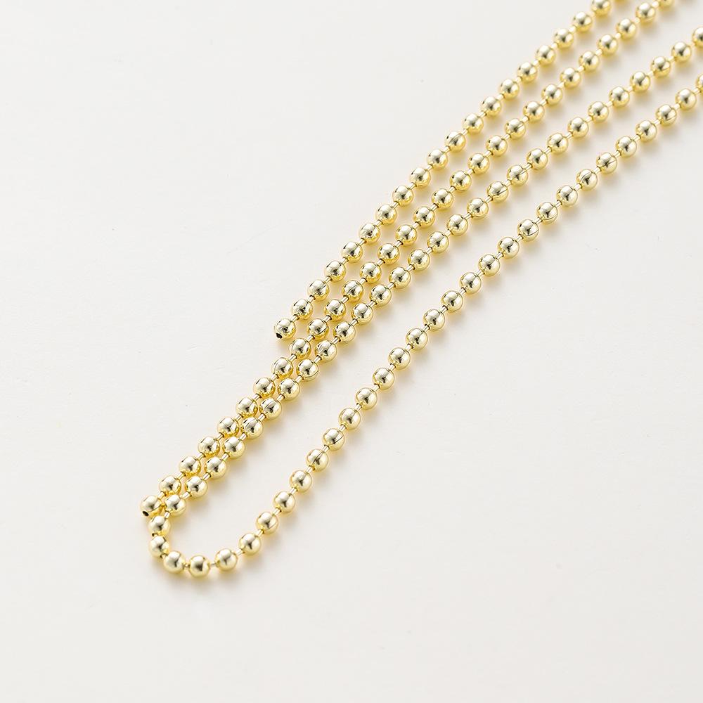 14k/18k Gold-Plated Copper Round Bead Chain Necklace DIY Jewelry Accessory 1mm Diameter - 1 Meter
14k/18k Gold-Plated Copper Round Bead Chain Necklace DIY Jewelry Accessory 1mm Diameter - 1 Meter