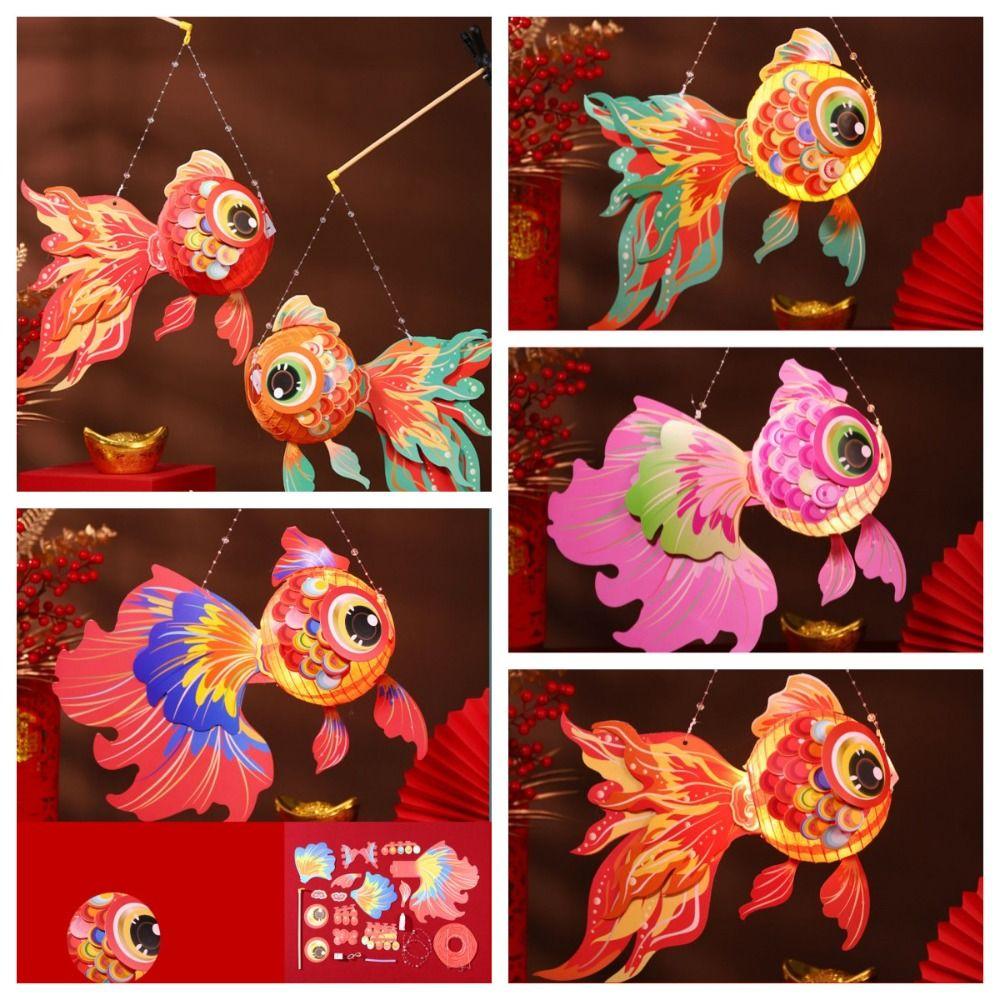 DIY Handcrafts Goldfish Lantern Handmade Chinese Glowing Handheld Lantern Mid-Autumn Festival
DIY Handcrafts Goldfish Lantern Handmade Chinese Glowing Handheld Lantern Mid-Autumn Festival
