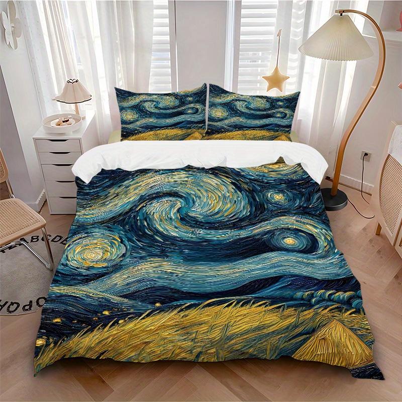 3pcs Starry Night Wheat Field print bedding quilt cover, soft and comfortable quilt cover suitable for bedroom and guest room186 135x200cm
3pcs Starry Night Wheat Field print bedding quilt cover, soft and comfortable quilt cover suitable for bedroom and guest room186 135x200cm