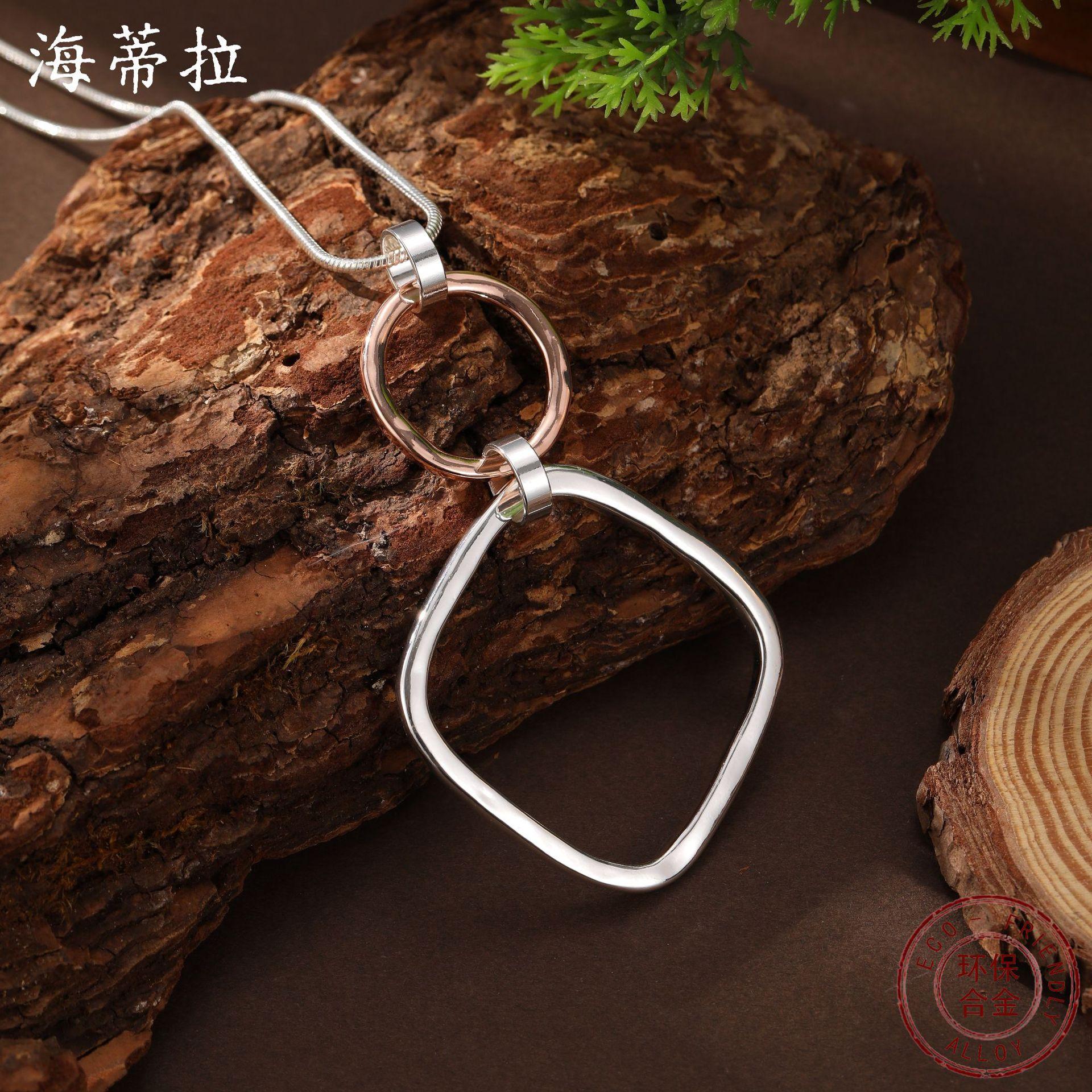New hollow geometric square ring long pendant, women s high-end irregular long necklace
New hollow geometric square ring long pendant, women s high-end irregular long necklace