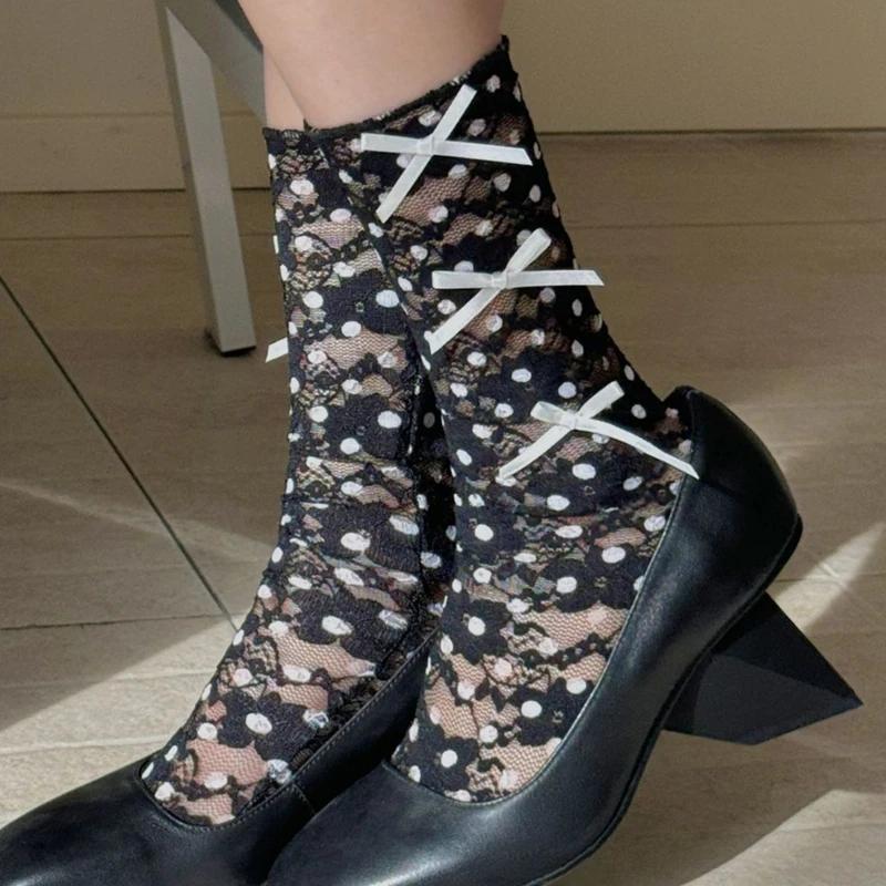 Lace Anke Socks Fashion Dot Short Socks Street Style Women Bow Middle Tube Sock Girls Sweet Fishnet Thin Socks One Size
Lace Anke Socks Fashion Dot Short Socks Street Style Women Bow Middle Tube Sock Girls Sweet Fishnet Thin Socks One Size
