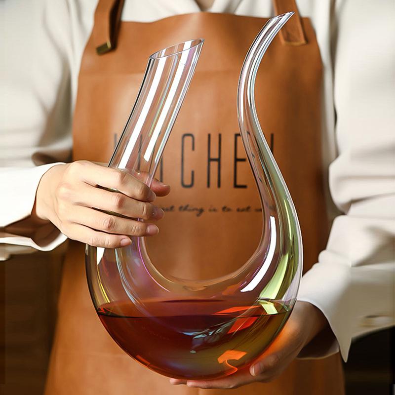 1.5L U Shape Design Rainbow Color Wine Carafe Wine Aerator 100% Hand Blown Lead-free Crystal Glass Wine Decanters
1.5L U Shape Design Rainbow Color Wine Carafe Wine Aerator 100% Hand Blown Lead-free Crystal Glass Wine Decanters