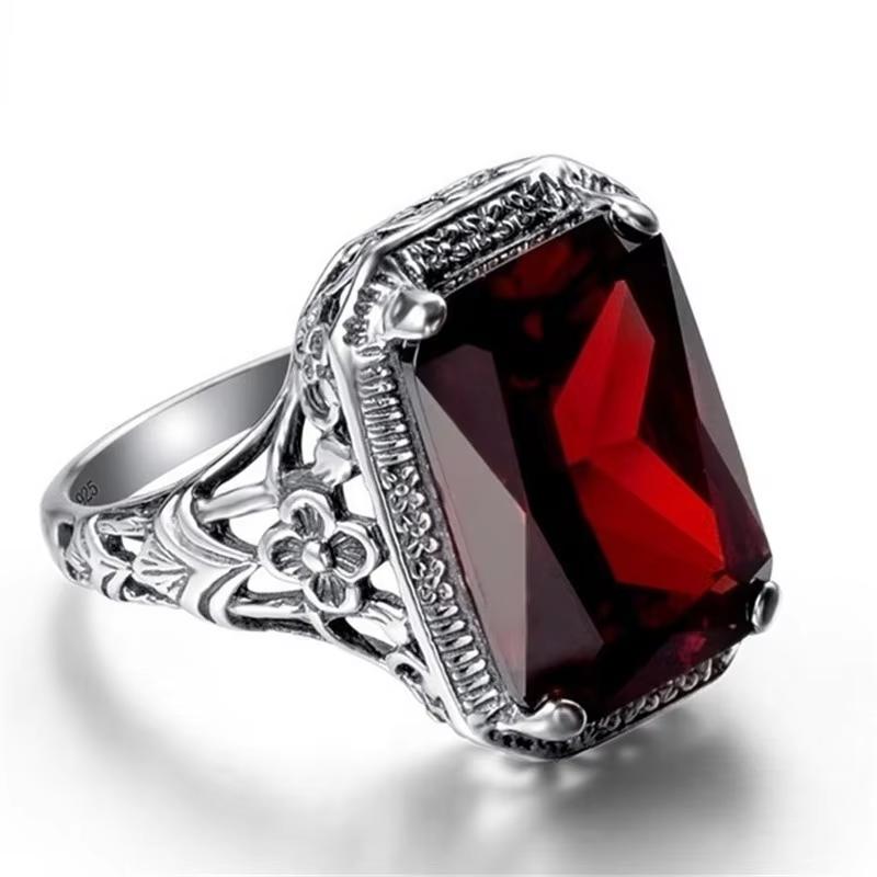 S925 Sterling Silver Women s Ring with Ruby Gemstone Engagement Flower Ring Square Cut Vintage 925 Silver Rings for Women Men 10
S925 Sterling Silver Women s Ring with Ruby Gemstone Engagement Flower Ring Square Cut Vintage 925 Silver Rings for Women Men 10