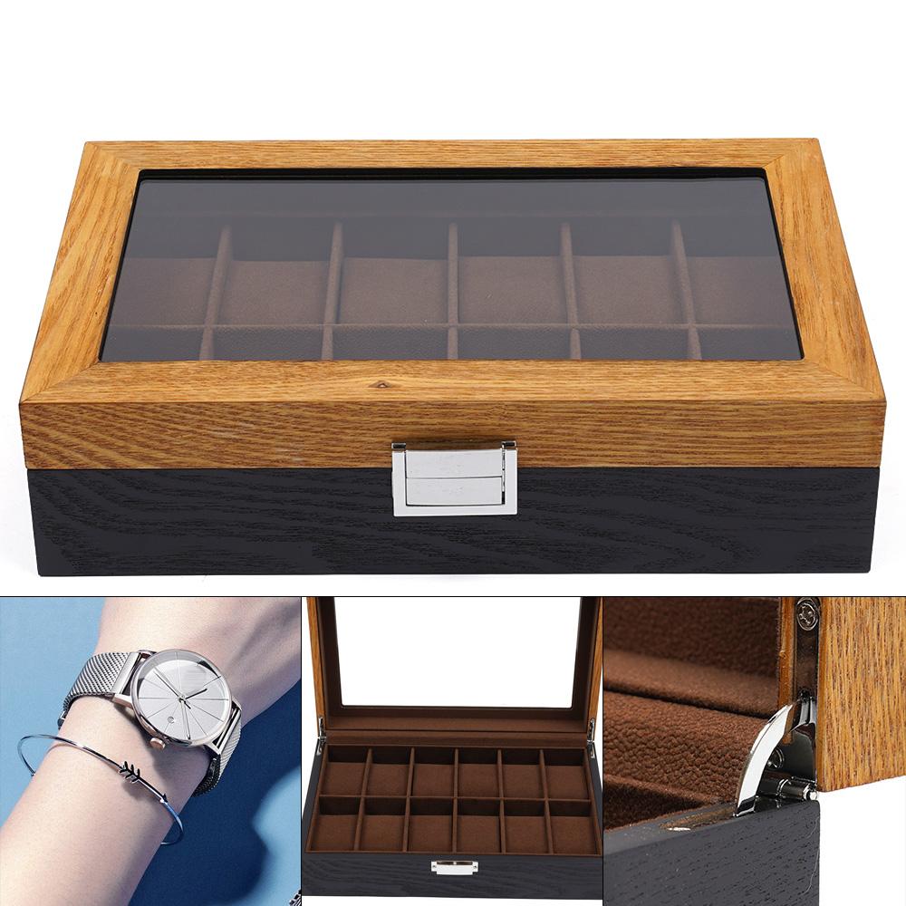 12 Slots Vintage Wooden Watch Box Display Organizer Jewelry Storage Case Wooden+Velvet Cloth For Valentine s Day, Mother s Day різнокольоровий
12 Slots Vintage Wooden Watch Box Display Organizer Jewelry Storage Case Wooden+Velvet Cloth For Valentine s Day, Mother s Day різнокольоровий