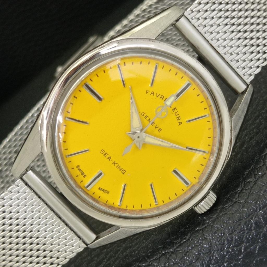 FAVRE LEUBA SEA KING HAND-WINDING SWISS MENS VINTAGE YELLOW DIAL WATCH a703820-1 R213f-a703820
FAVRE LEUBA SEA KING HAND-WINDING SWISS MENS VINTAGE YELLOW DIAL WATCH a703820-1 R213f-a703820