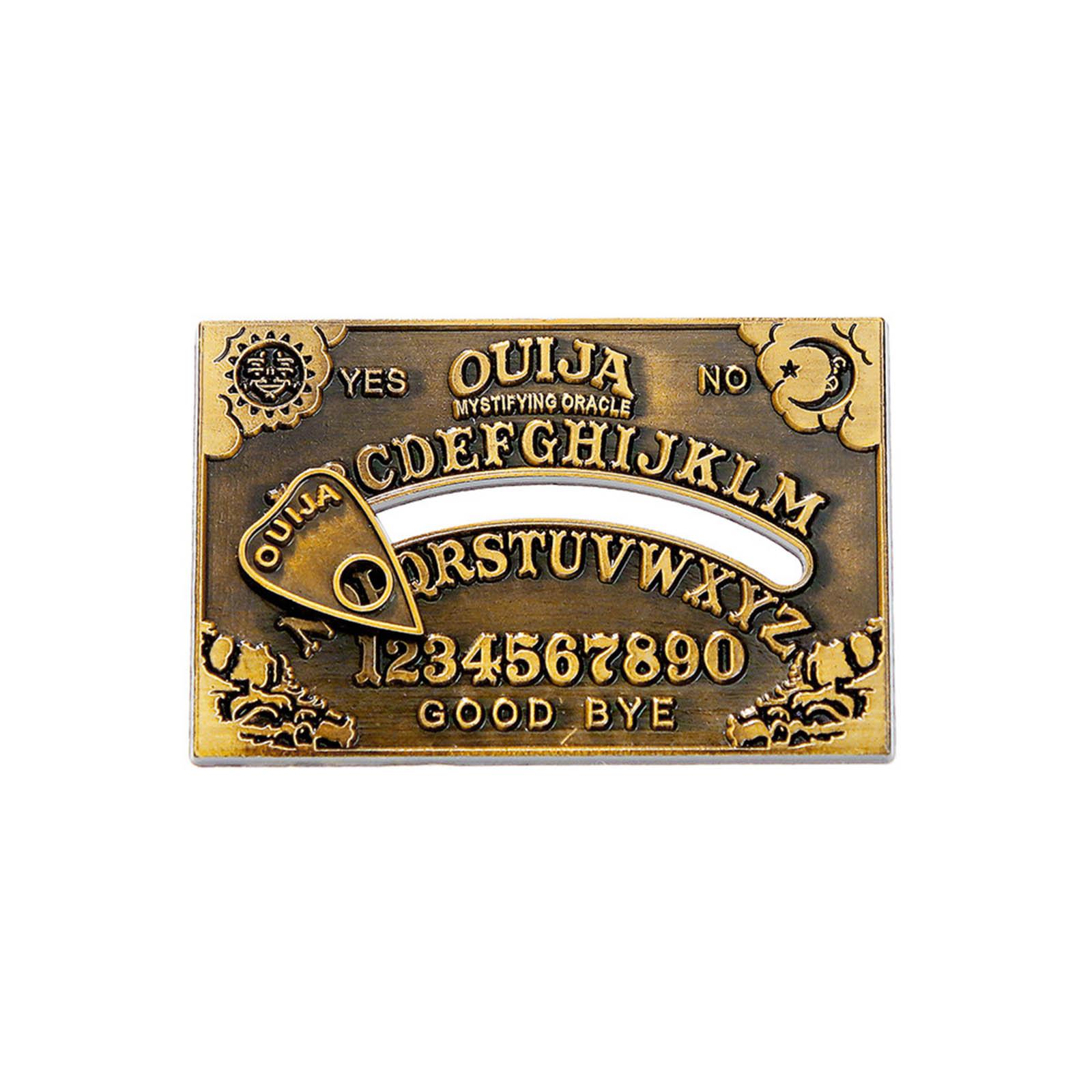 Уникальный металлический значок, брошь в виде доски для спиритических сеансов, стильная булавка на лацкан, металлические эмблемы, аксессуар для любителей музыки, ювелирные изделия для гаданий
Уникальный металлический значок, брошь в виде доски для спиритических сеансов, стильная булавка на лацкан, металлические эмблемы, аксессуар для любителей музыки, ювелирные изделия для гаданий