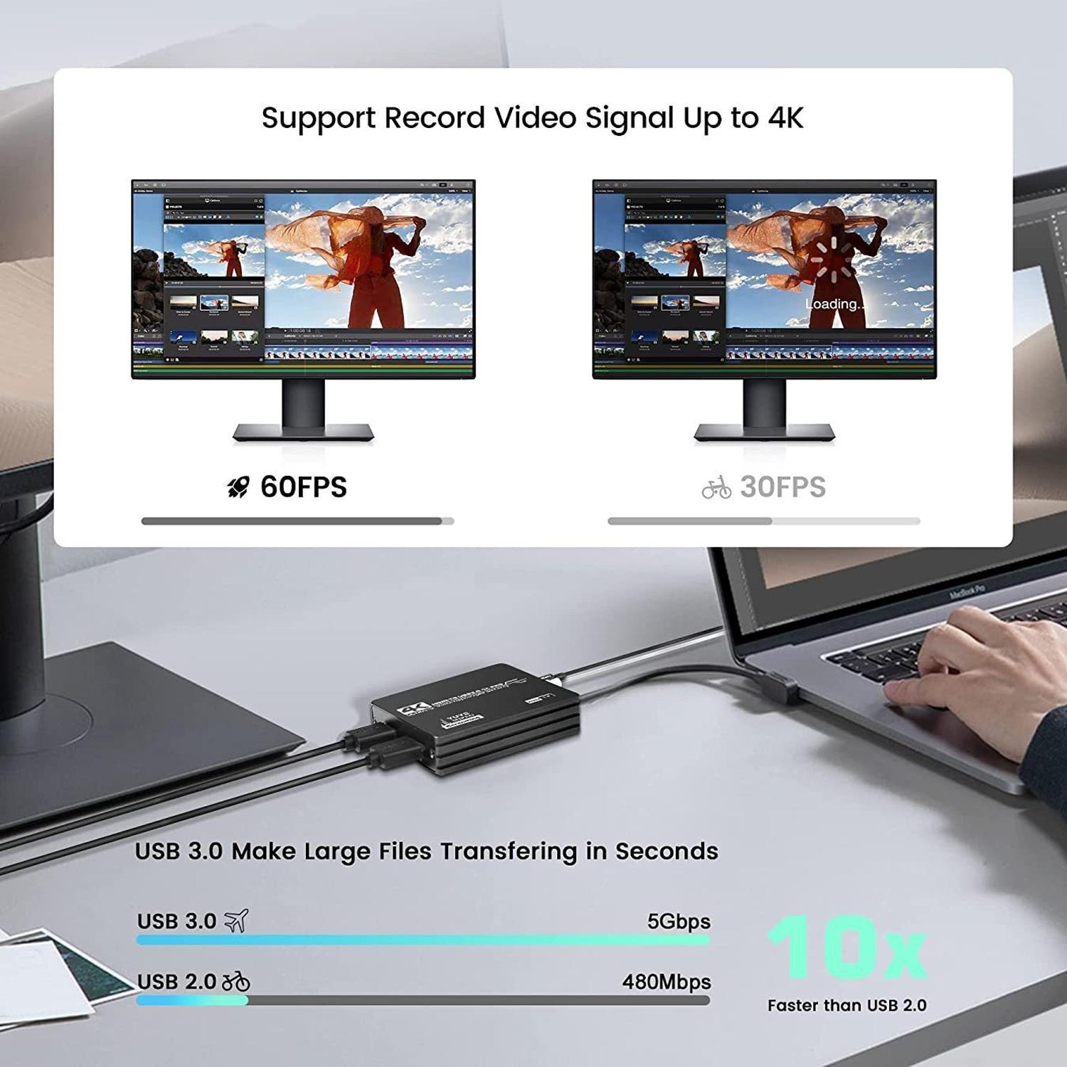 OZC3-1 HDMI to USB 3.0 4K Pro Video Capture Card 1080P 60fps HD Video Recorder As Shown A
OZC3-1 HDMI to USB 3.0 4K Pro Video Capture Card 1080P 60fps HD Video Recorder As Shown A