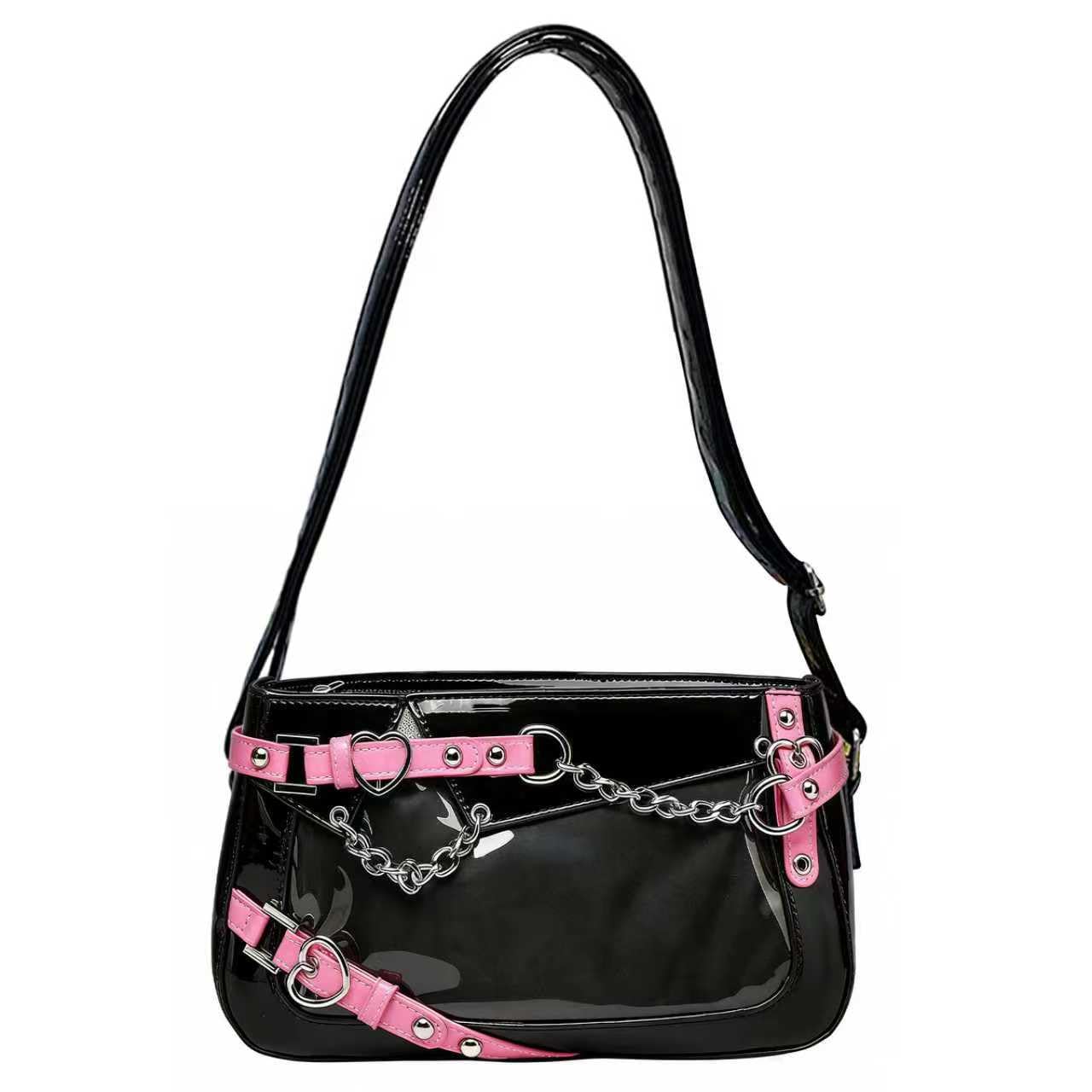 Euetiq Ita Bag, Small, Shoulder Tote, Mini Handbag, Tote Bag, 2-Way, Leather-Look Bag with Chain Detail, Cute, Stylish, Y2K, Gothic Lolita Style,
Euetiq Ita Bag, Small, Shoulder Tote, Mini Handbag, Tote Bag, 2-Way, Leather-Look Bag with Chain Detail, Cute, Stylish, Y2K, Gothic Lolita Style,