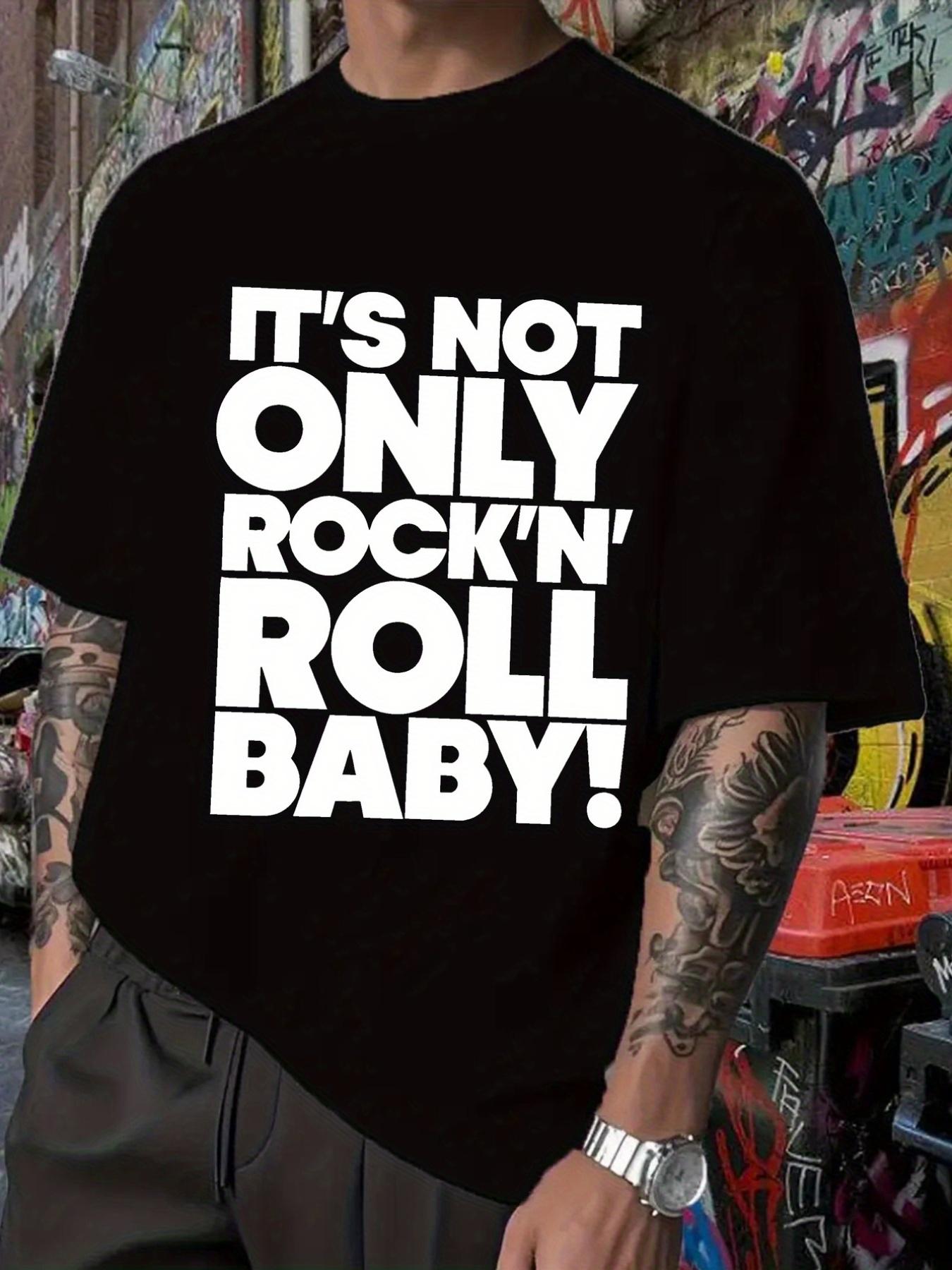 Rock n Roll Graphic T-shirt - Black Casual Short Sleeve Tee with Bold White Lettering S
Rock n Roll Graphic T-shirt - Black Casual Short Sleeve Tee with Bold White Lettering S
