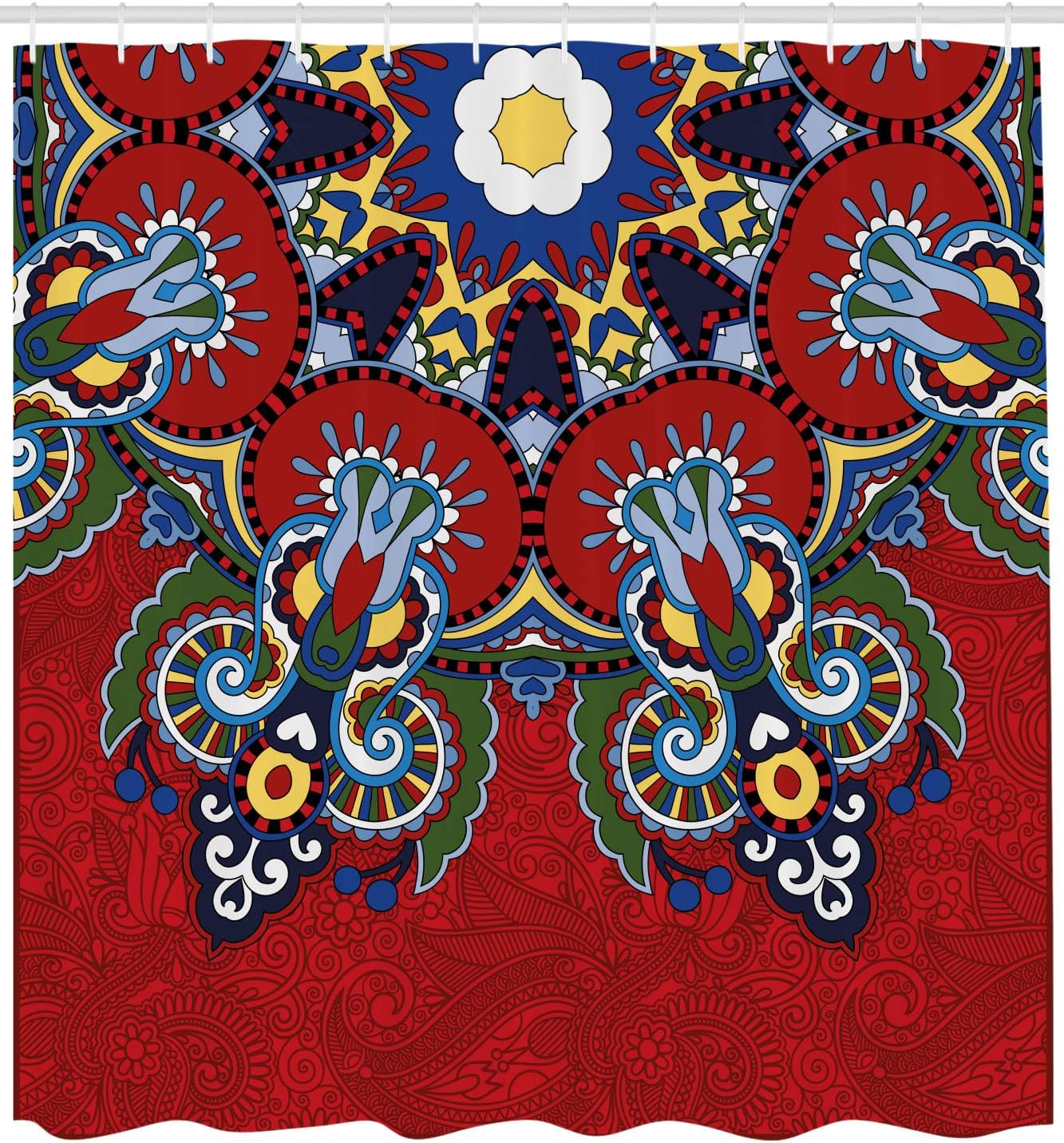 Mandala Shower Curtain, Color Jumble Of Lace Like Flowers Leaves Swirls Vintage Illustration Folk Themed, Cloth Fabric W60H190(CM)-1 Pcs
Mandala Shower Curtain, Color Jumble Of Lace Like Flowers Leaves Swirls Vintage Illustration Folk Themed, Cloth Fabric W60H190(CM)-1 Pcs