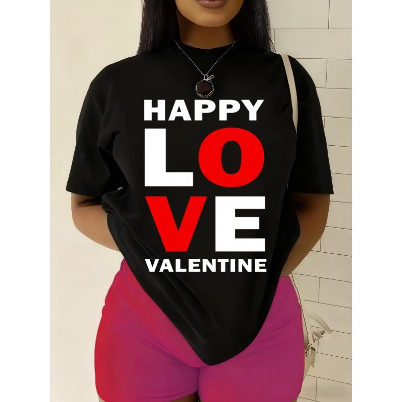 European size Women S Happy Love Valentine S Day T-Shirt - 180GSM Heavyweight Black with Red Lettering Heart Print S чёрный
European size Women S Happy Love Valentine S Day T-Shirt - 180GSM Heavyweight Black with Red Lettering Heart Print S чёрный