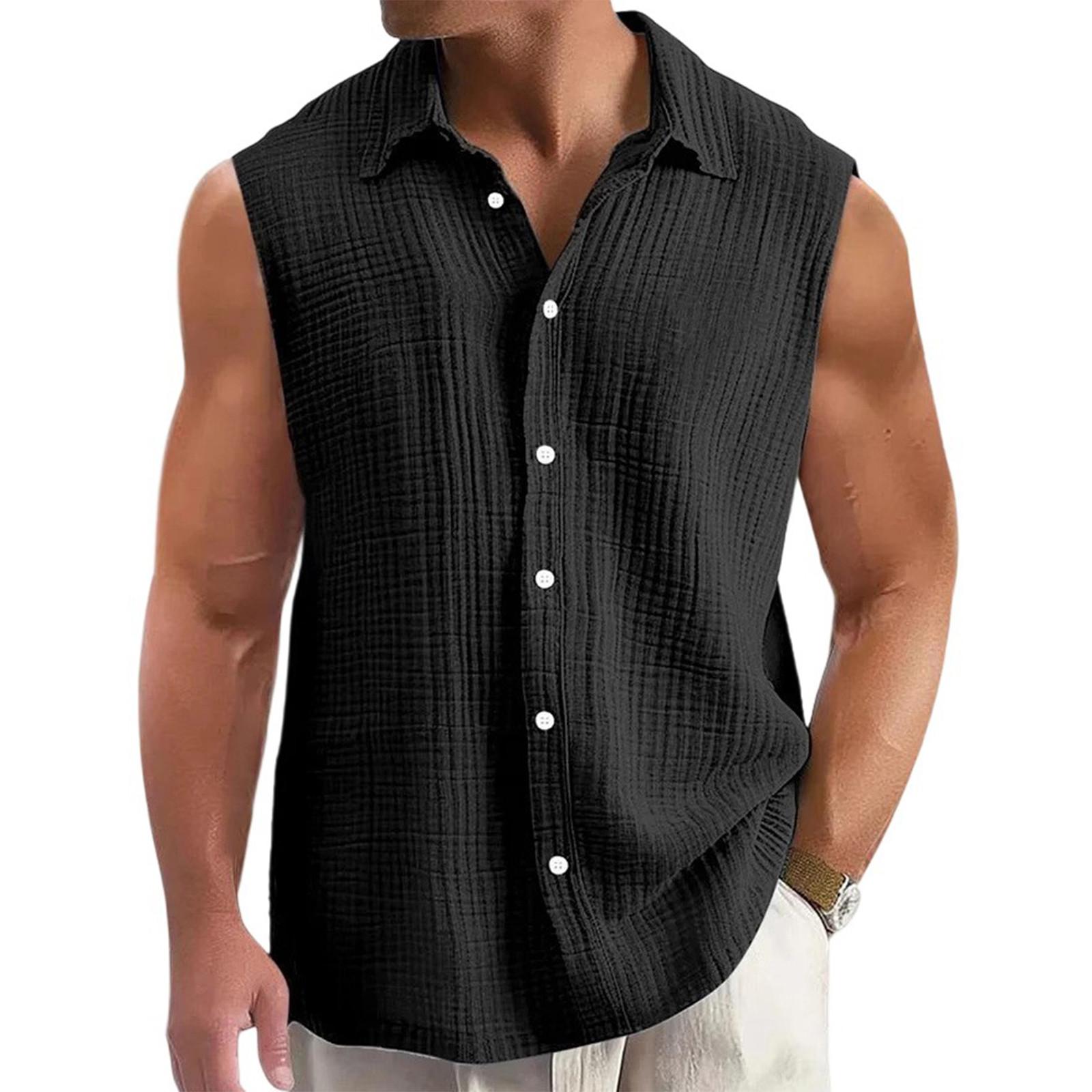 Men S Loose Sleeveless Lapel Shirt, Fashionable And Comfortable Top L чорний
Men S Loose Sleeveless Lapel Shirt, Fashionable And Comfortable Top L чорний