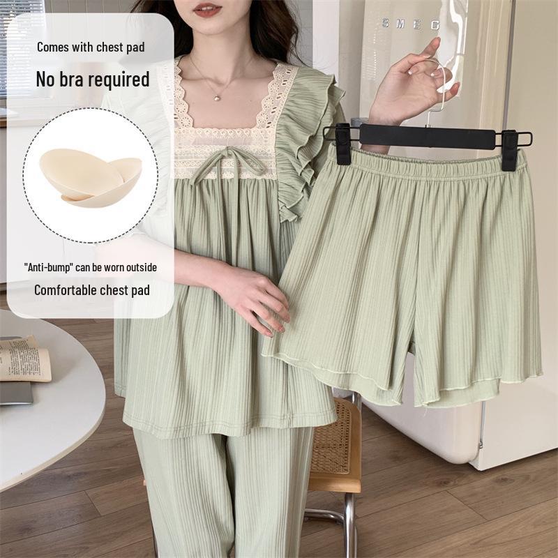 Women s Summer Three-Piece Cotton Pajama Set: Thin, Sweet Princess-Style with Short Sleeves, Suitable for Students and Casual Outdoor Wear XL (58-65 kg)
Women s Summer Three-Piece Cotton Pajama Set: Thin, Sweet Princess-Style with Short Sleeves, Suitable for Students and Casual Outdoor Wear XL (58-65 kg)