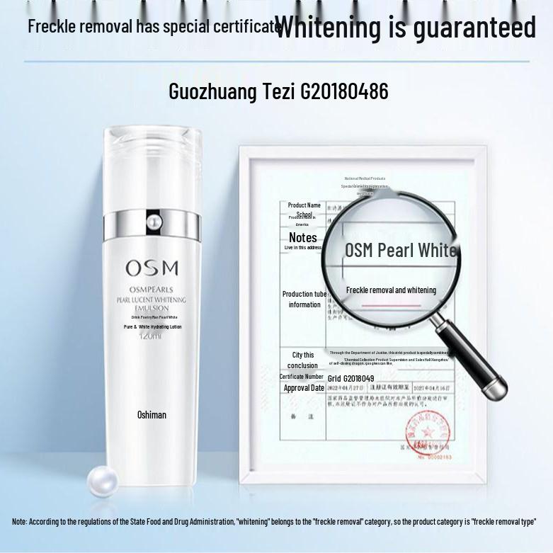 Oushiman Pearl White Brightening & Moisturizing Lotion 120ml - Fades Spots, Hydrates, and Evens Skin Tone.
Oushiman Pearl White Brightening & Moisturizing Lotion 120ml - Fades Spots, Hydrates, and Evens Skin Tone.