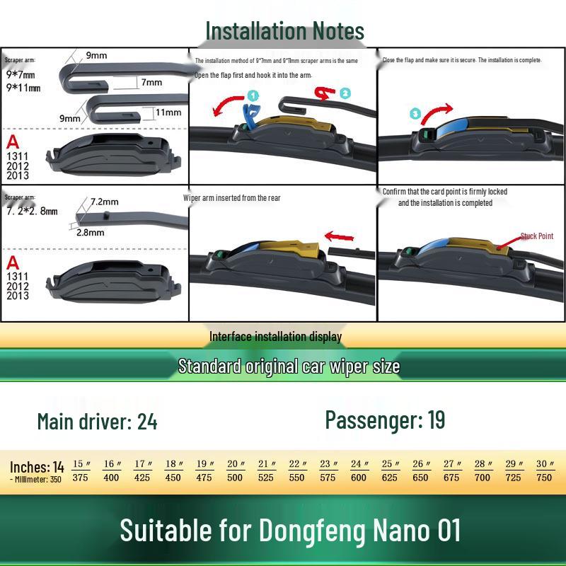 Dongfeng Nano 01 Silent Frameless Car Wiper Blade
Dongfeng Nano 01 Silent Frameless Car Wiper Blade
