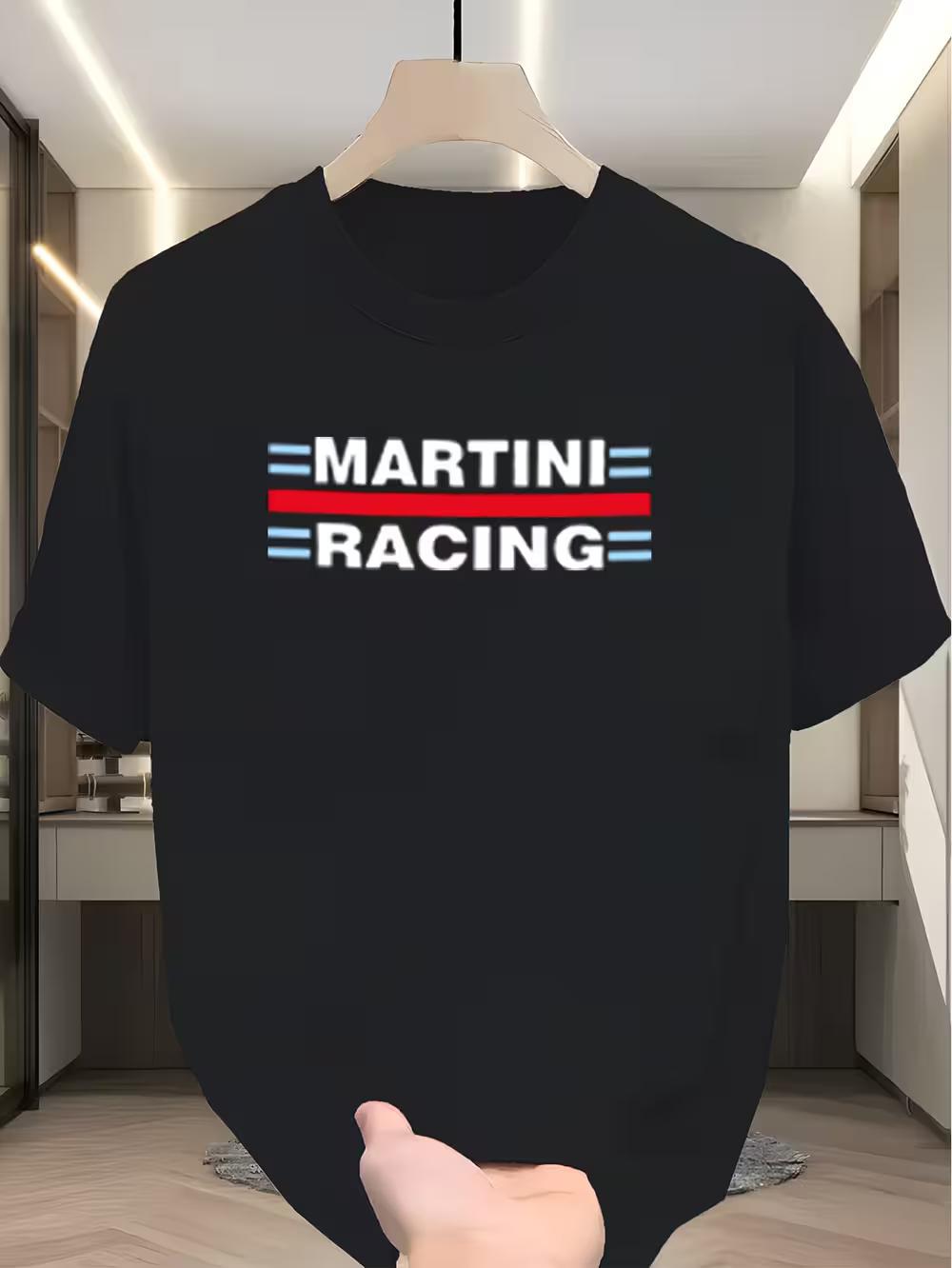 Men s Racing Logo & Stripe T-Shirt - Loose Fit Short Sleeve Round Neck L
Men s Racing Logo & Stripe T-Shirt - Loose Fit Short Sleeve Round Neck L