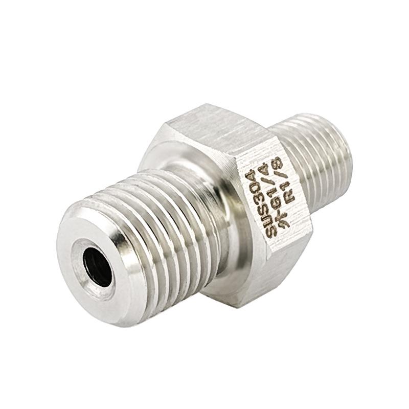 Stainless Steel Reducing Adapter: Male G1/4 BSP PF to Male R1/8 BSPT ZG PT
Stainless Steel Reducing Adapter: Male G1/4 BSP PF to Male R1/8 BSPT ZG PT