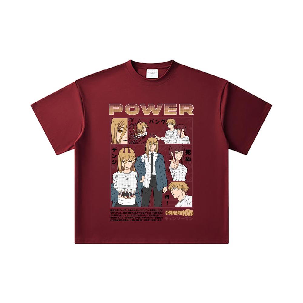 260 GSM Double Yarn 32 Count 100% Cotton Chainsaw Man V1 Power Print Unisex Heavy Cotton T Shirt 2XL вина червоного кольору
260 GSM Double Yarn 32 Count 100% Cotton Chainsaw Man V1 Power Print Unisex Heavy Cotton T Shirt 2XL вина червоного кольору