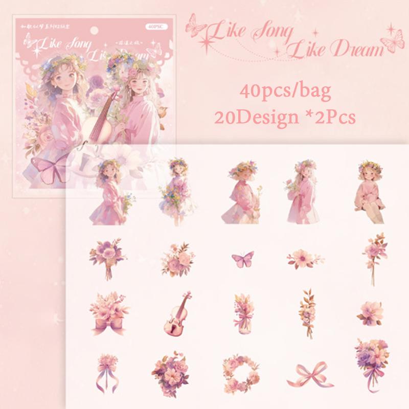 Mr. Paper, 6 Styles, 40pcs/bag, Dreamy Girl PET Sticker Bag, Scrapbook, Diary, Notebook, Phone Case Decoration Collage Material
Mr. Paper, 6 Styles, 40pcs/bag, Dreamy Girl PET Sticker Bag, Scrapbook, Diary, Notebook, Phone Case Decoration Collage Material