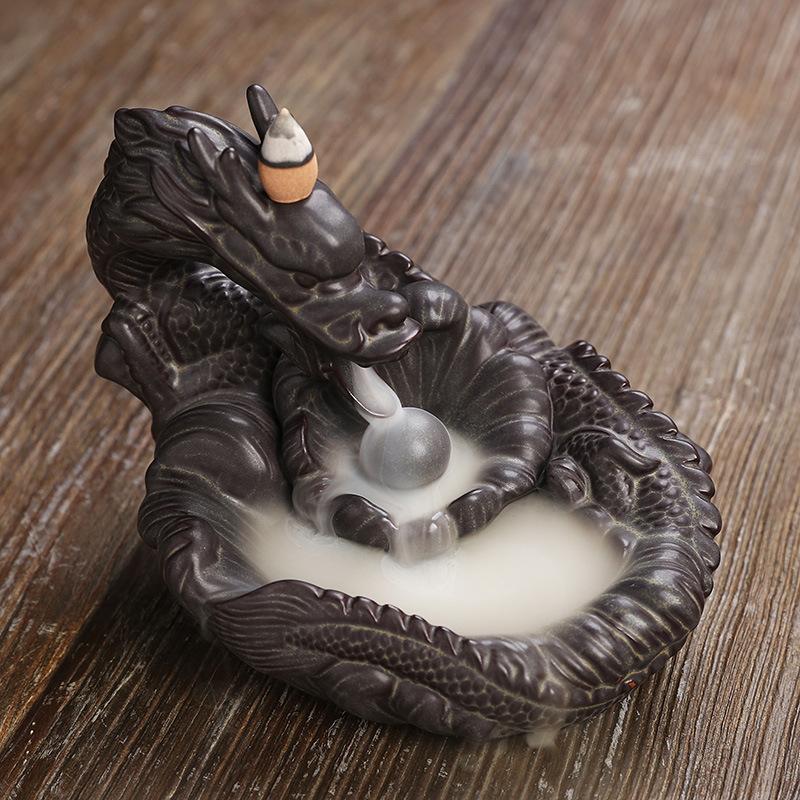 Ceramic Dragon Backflow Incense Burner Creative Home Decor Dragon s Burner Censer With Lucky чорний
Ceramic Dragon Backflow Incense Burner Creative Home Decor Dragon s Burner Censer With Lucky чорний