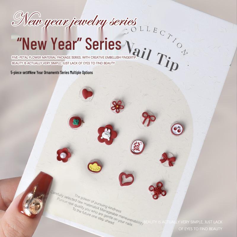 New Year Nail Art Decoration Set: Red Bowknot, Heart, Pearl, Bow Tie, Camellia Flower - 5 Pcs
New Year Nail Art Decoration Set: Red Bowknot, Heart, Pearl, Bow Tie, Camellia Flower - 5 Pcs