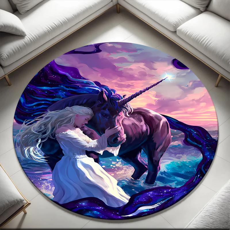 1pc Dreamy Rainbow Unicorn Round carpet Painted Printed circular carpet, home door mat, outdoor travel protection carpet 80x80cm( 31x31in)
1pc Dreamy Rainbow Unicorn Round carpet Painted Printed circular carpet, home door mat, outdoor travel protection carpet 80x80cm( 31x31in)