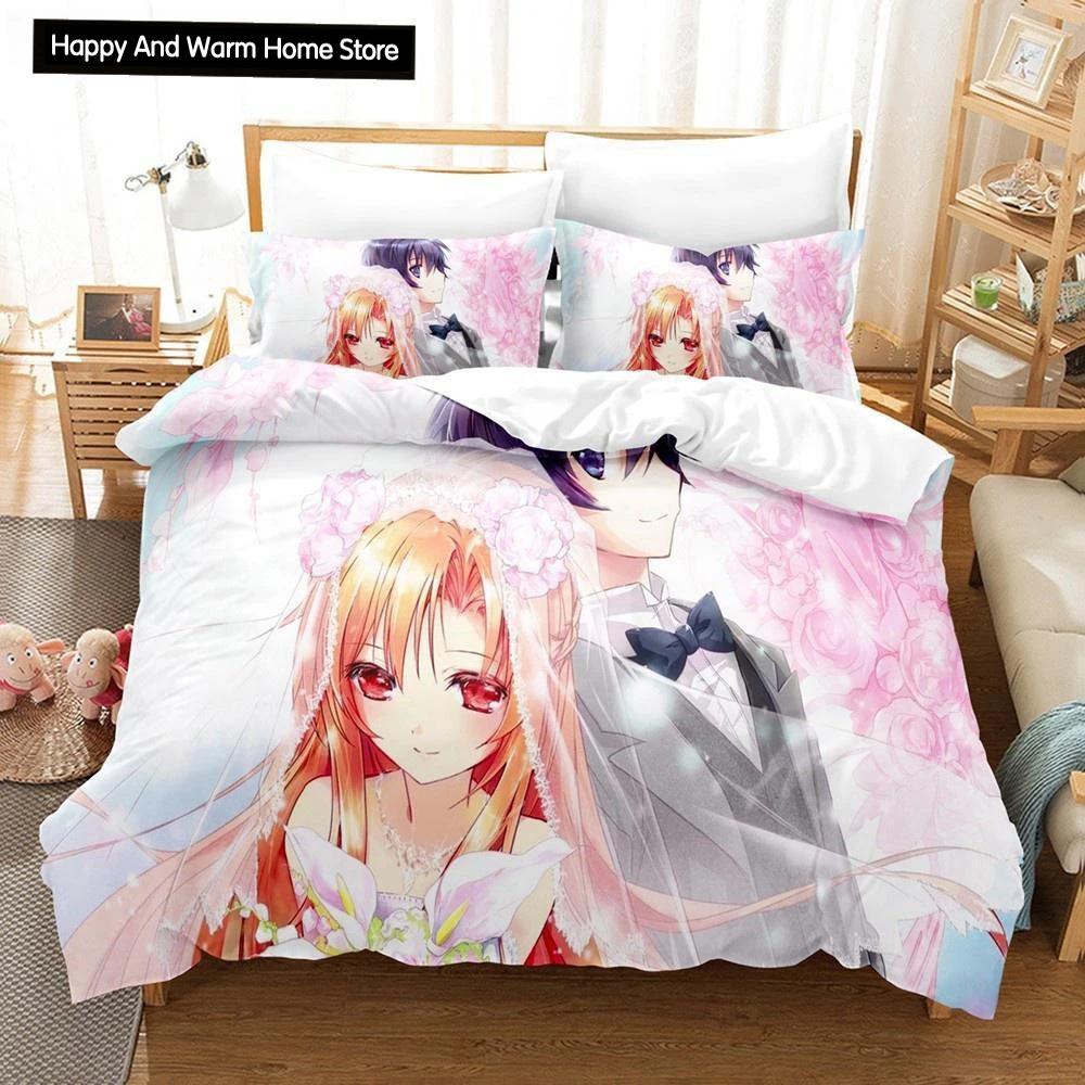 Аниме Sword Art Online Постельное белье Домашний текстиль Наволочка 3D Постельное белье Пододеяльники Подарочный комплект для мальчиков Домашний текстиль Постельное белье EU single(135x200cm)