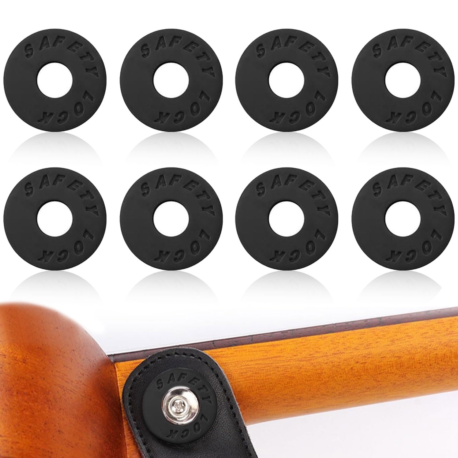 Guitar Strap Set of Silicone Guitar Strap Locking Musical Instrument Locks, 8, Plugs, Pins, Pins, Accessories, Anti-Drop (Black)
Guitar Strap Set of Silicone Guitar Strap Locking Musical Instrument Locks, 8, Plugs, Pins, Pins, Accessories, Anti-Drop (Black)